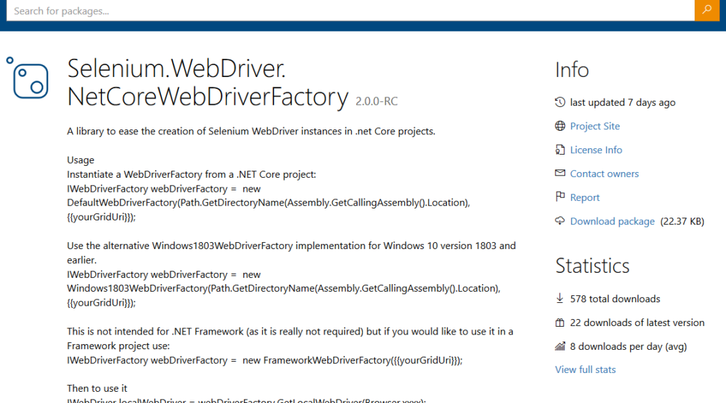 Final testing on nuget.org