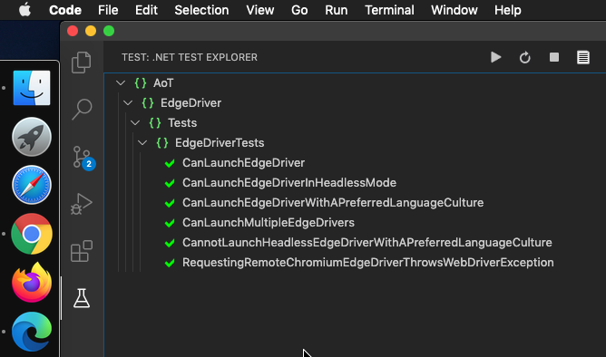 Testing Edge on MacOs